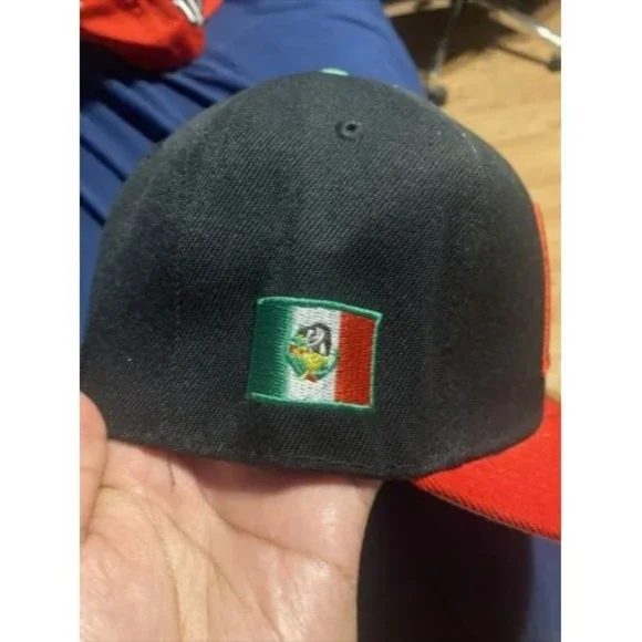 Men's Cap Mexico World Baseball Classic Black Red Snapback Hat WBC Read 7 1/8